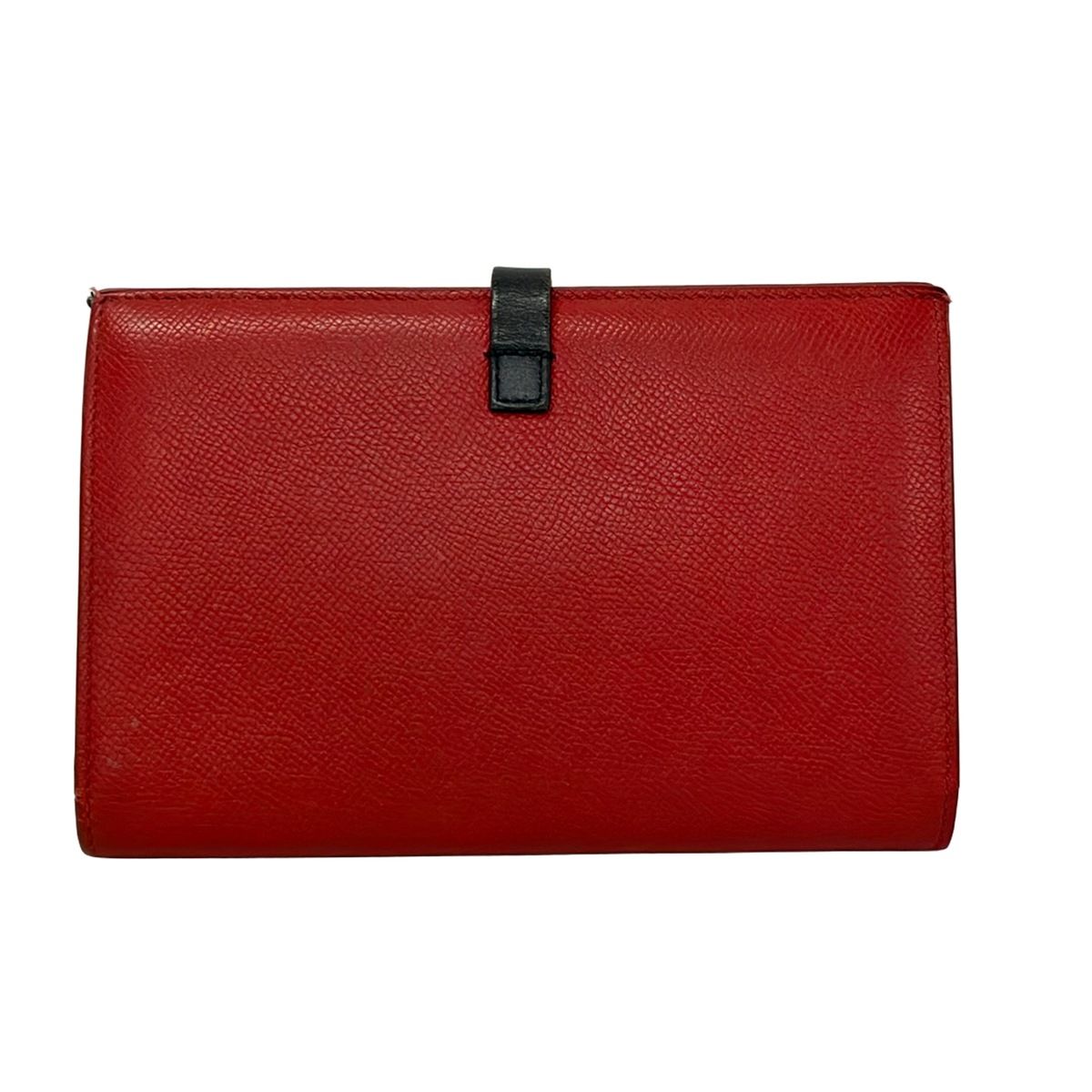 Celine Wallet Large Strap Red Dark Navy Leather — view 2