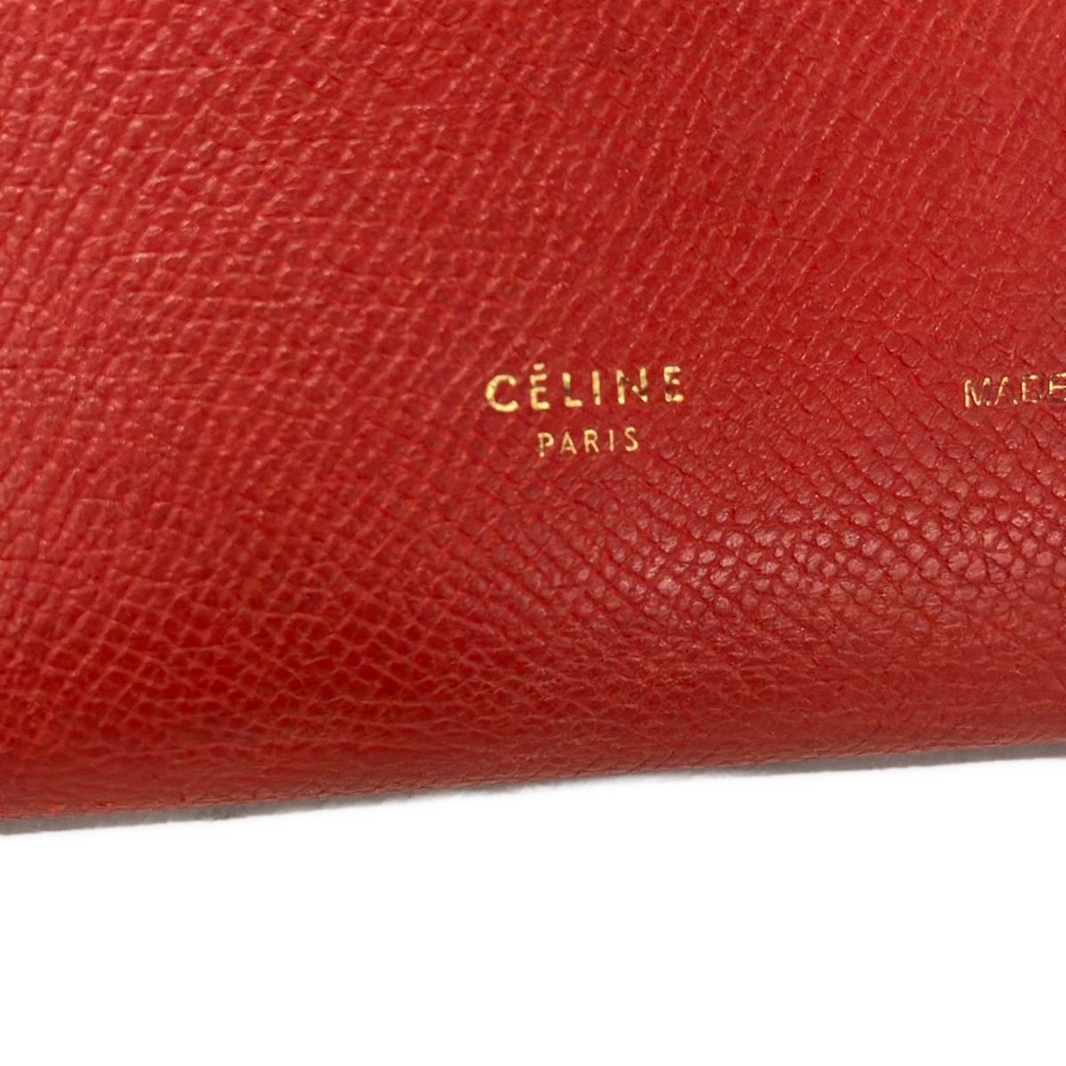 Celine Wallet Large Strap Red Dark Navy Leather — view 5