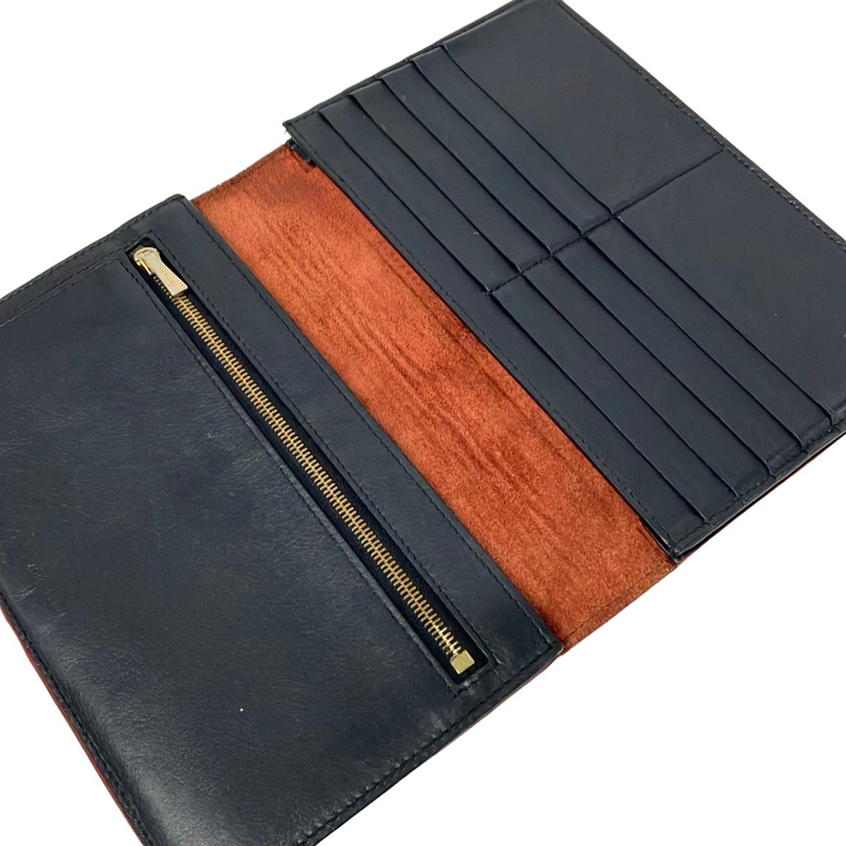 Celine Wallet Large Strap Red Dark Navy Leather — view 3