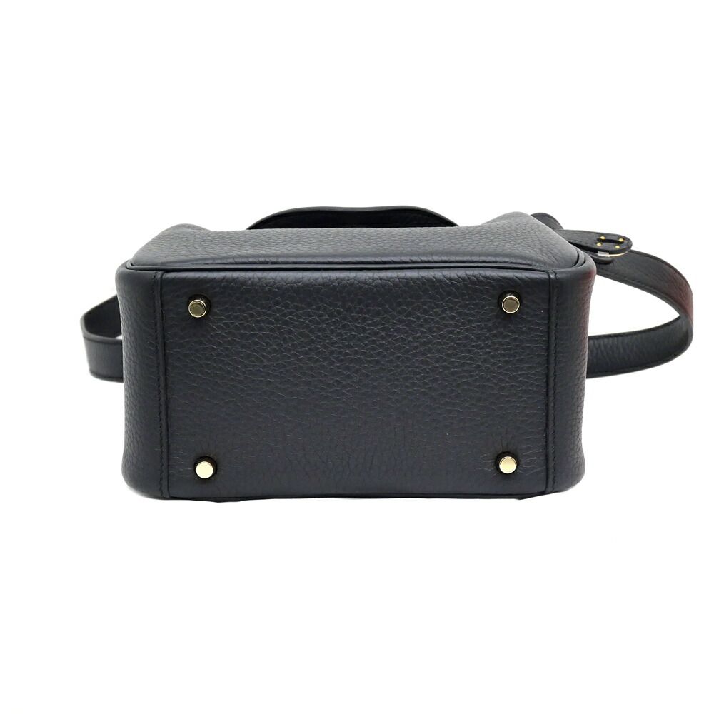 Hermes Lindy Mini Taurillon Clemence Noir Black Gold Shoulder Bag Leather — view 4
