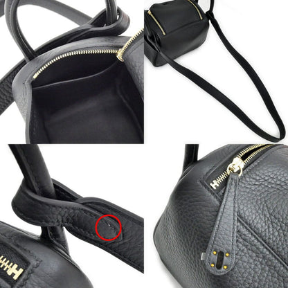 Hermes Lindy Mini Taurillon Clemence Noir Black Gold Shoulder Bag Leather — view 7