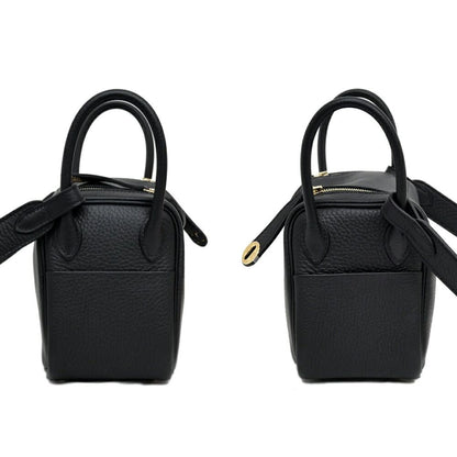 Hermes Lindy Mini Taurillon Clemence Noir Black Gold Shoulder Bag Leather — view 5