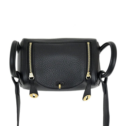 Hermes Lindy Mini Taurillon Clemence Noir Black Gold Shoulder Bag Leather — view 3