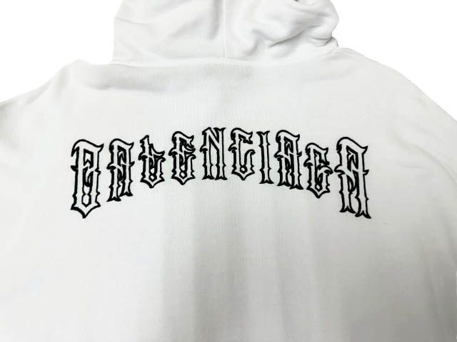 Balenciaga Back Logo Embroidery Pullover Hoodie XS White — view 8
