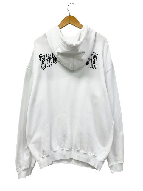 Balenciaga Back Logo Embroidery Pullover Hoodie XS White — view 2
