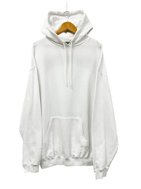Balenciaga Back Logo Embroidery Pullover Hoodie XS White