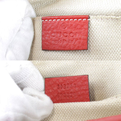 Gucci Shoulder Bag Leather Red — view 6