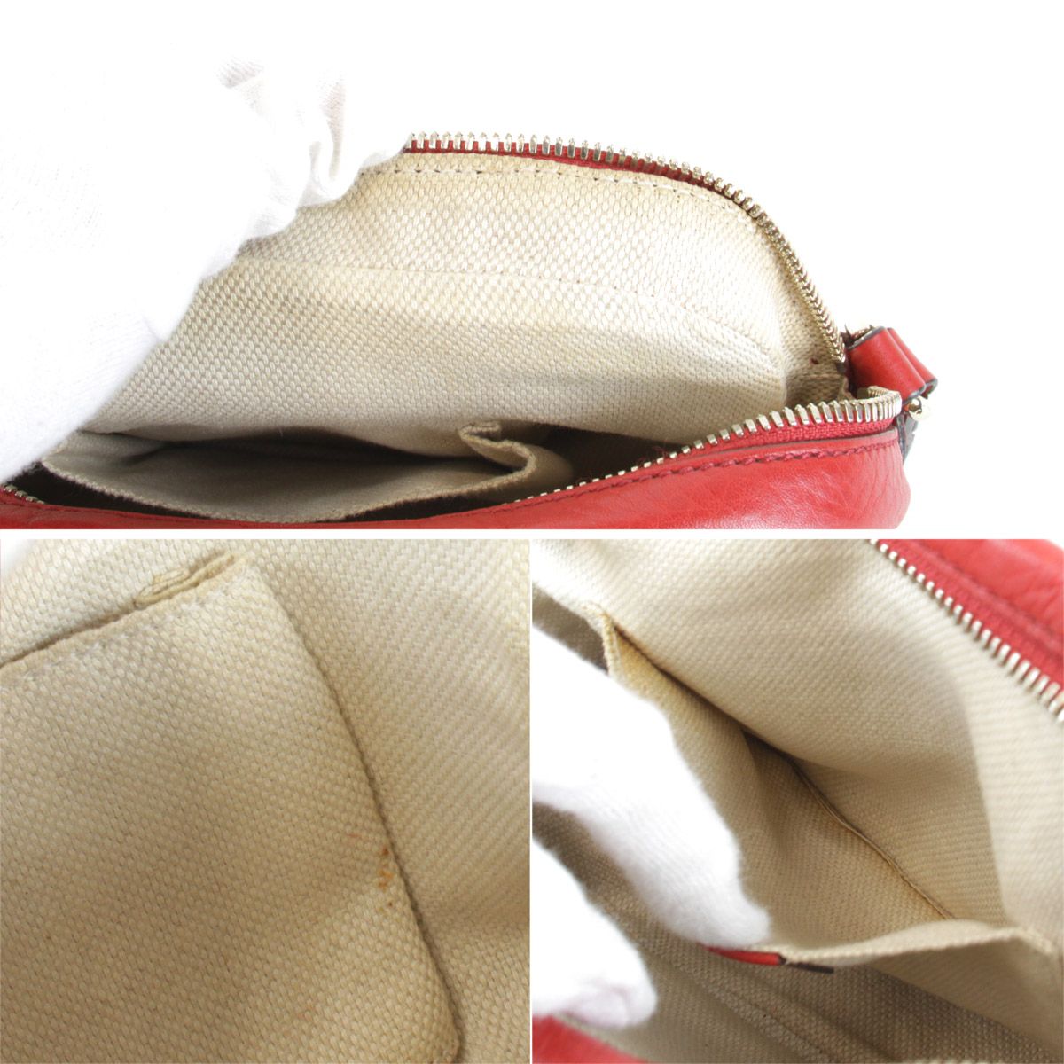 Gucci Shoulder Bag Leather Red — view 8