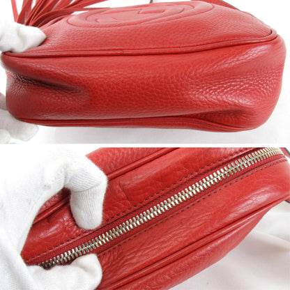 Gucci Shoulder Bag Leather Red — view 5