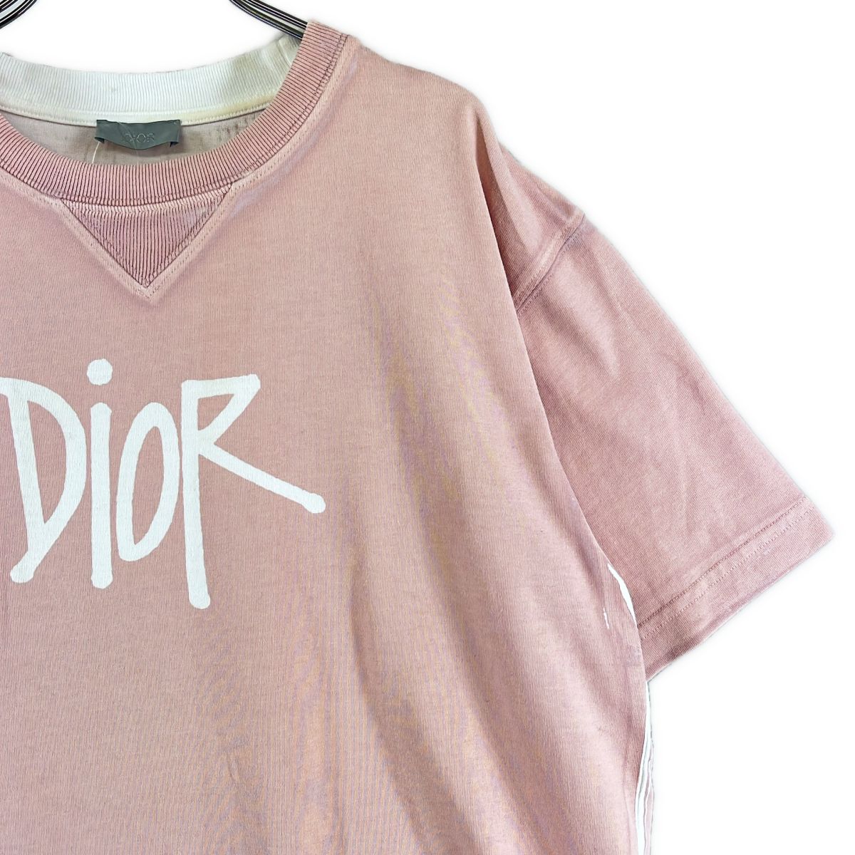 Dior Shawn Stussy Logo Crew Neck Sweatshirt L Pink — view 2