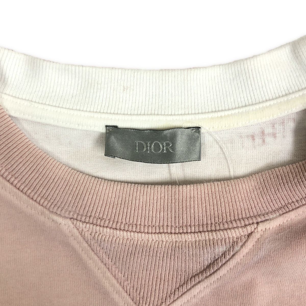 Dior Shawn Stussy Logo Crew Neck Sweatshirt L Pink — view 5