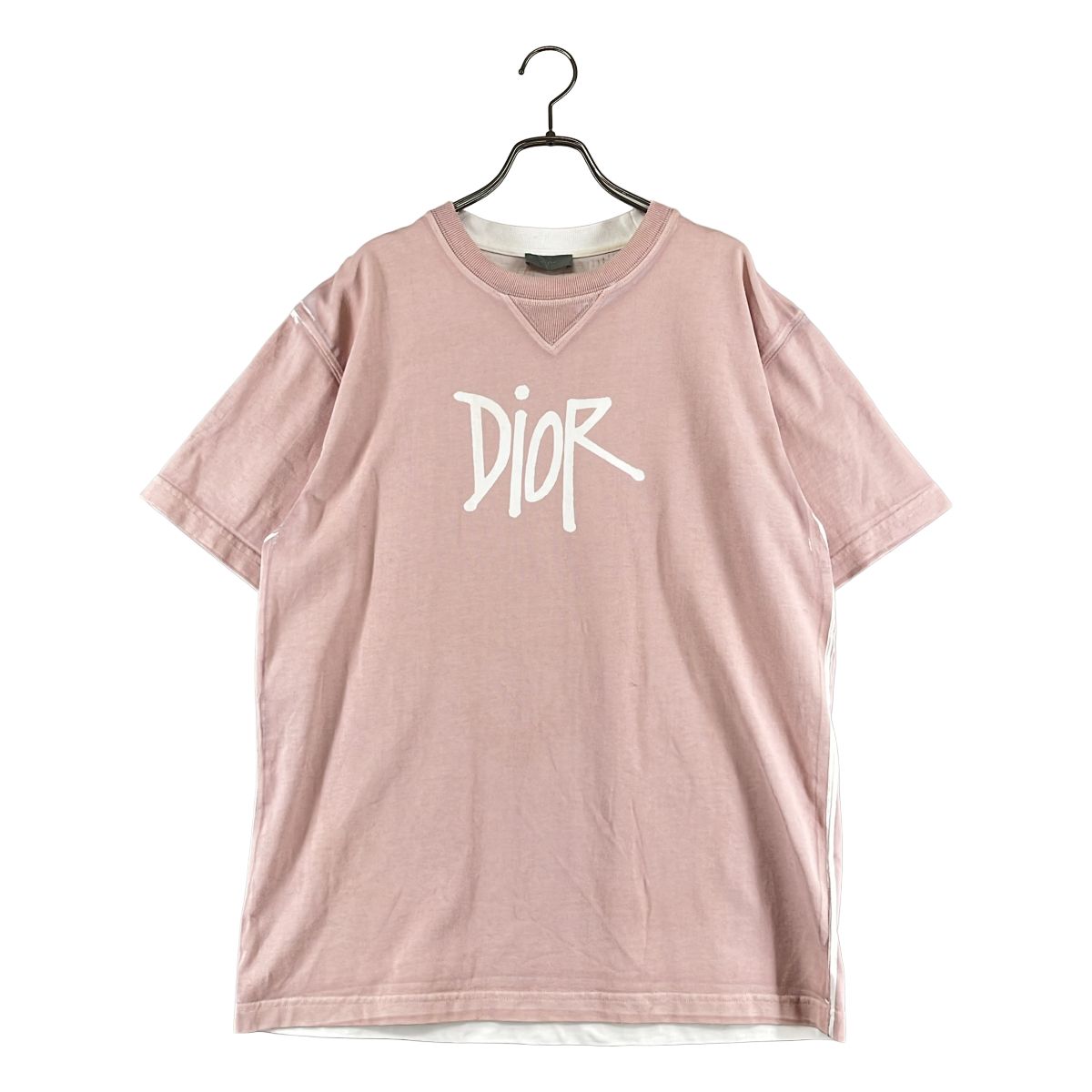 Dior Shawn Stussy Logo Crew Neck Sweatshirt L Pink
