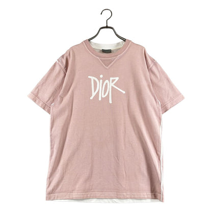 Dior Shawn Stussy Logo Crew Neck Sweatshirt L Pink