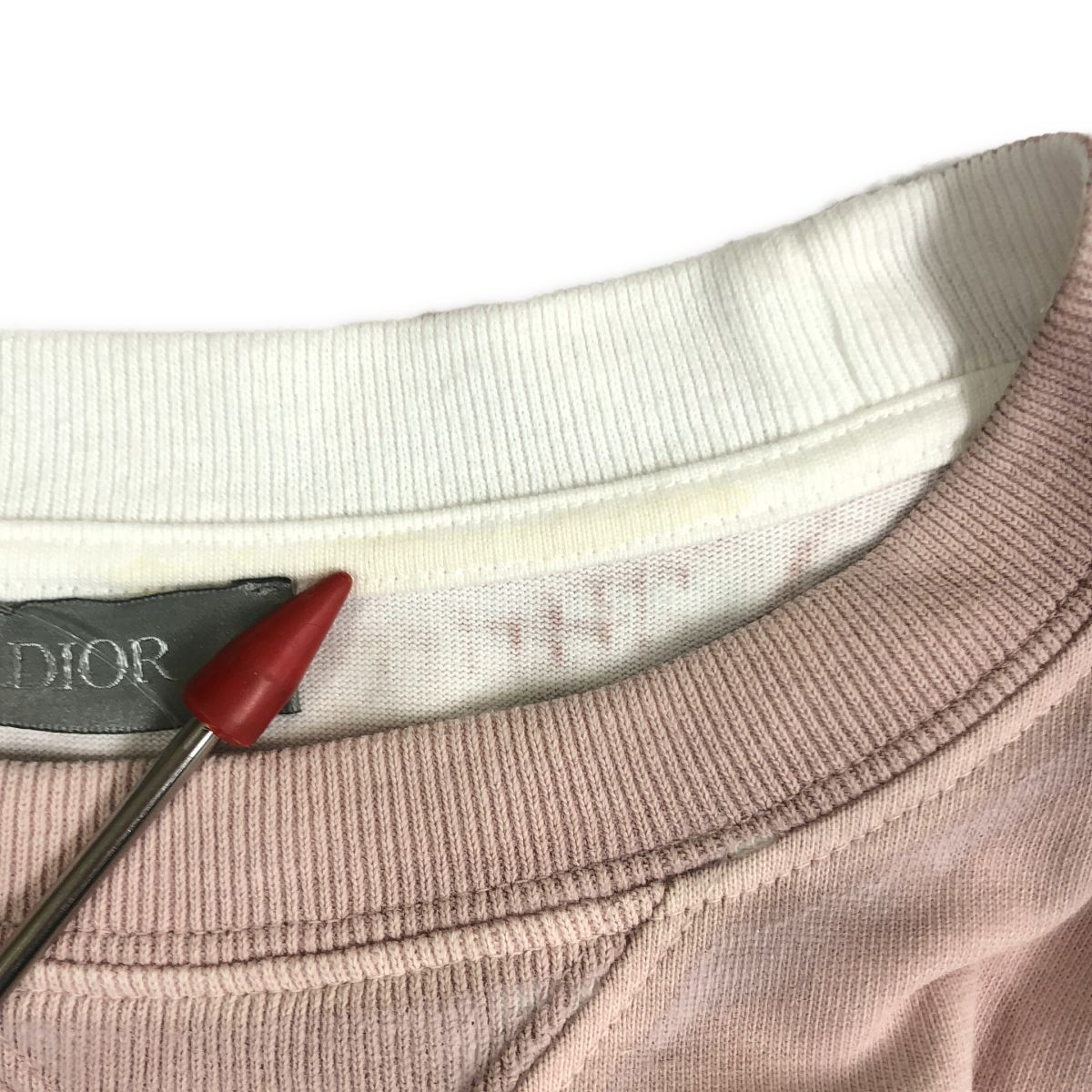 Dior Shawn Stussy Logo Crew Neck Sweatshirt L Pink — view 7