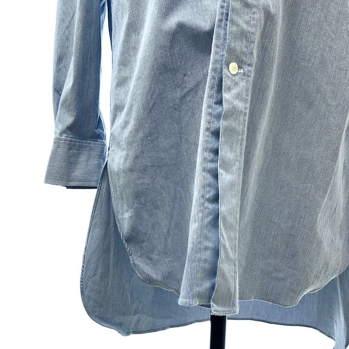 Loewe Striped Asymmetric Oversize Shirt S Navy — view 3