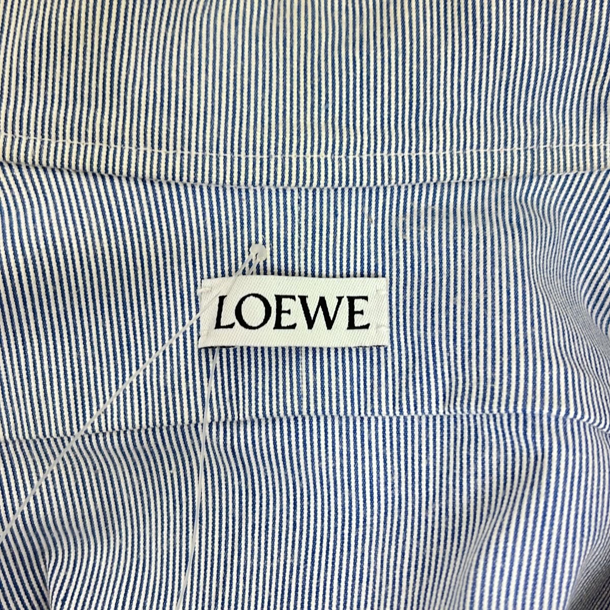 Loewe Striped Asymmetric Oversize Shirt S Navy — view 5