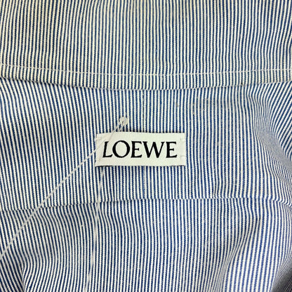 Loewe Striped Asymmetric Oversize Shirt S Navy — view 5