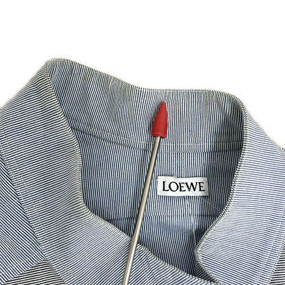 Loewe Striped Asymmetric Oversize Shirt S Navy — view 7