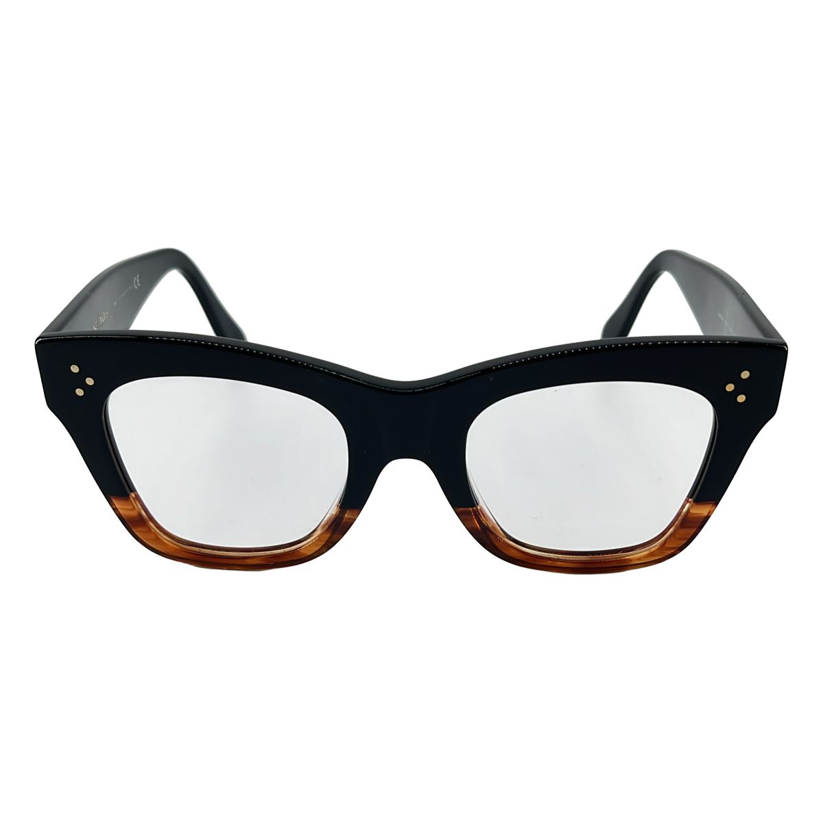 Celine Cat Eye Sunglasses Black Clear Brown Eyewear — view 5