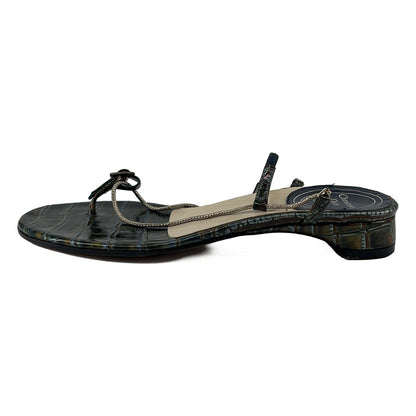 Dior Logo Chain Strap Sandals 35 Blue Green — view 2