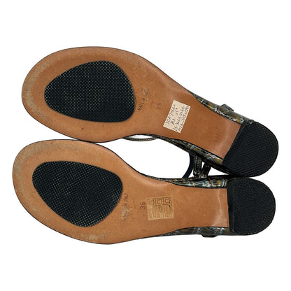 Dior Logo Chain Strap Sandals 35 Blue Green — view 5