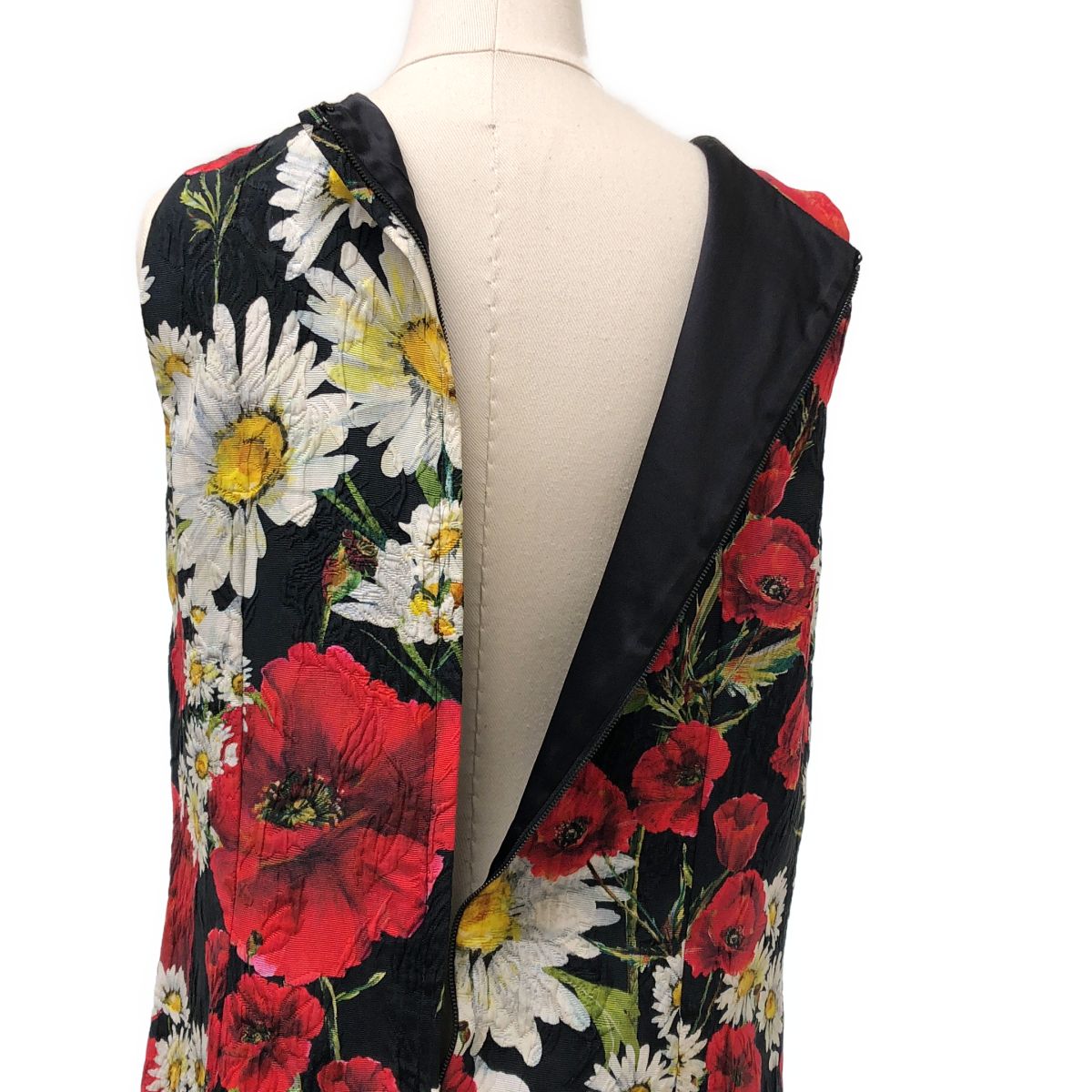 Dolce & Gabbana All Over Pattern Flower Jacquard Dress Silk Fully Lined 40 — view 5