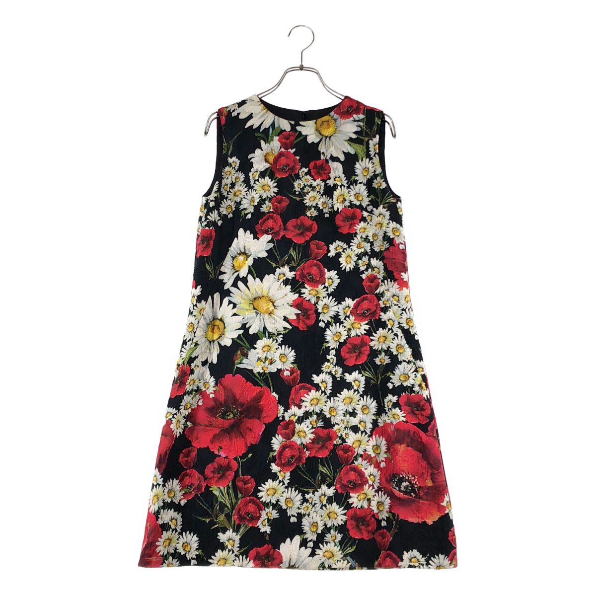 Dolce & Gabbana All Over Pattern Flower Jacquard Dress Silk Fully Lined 40