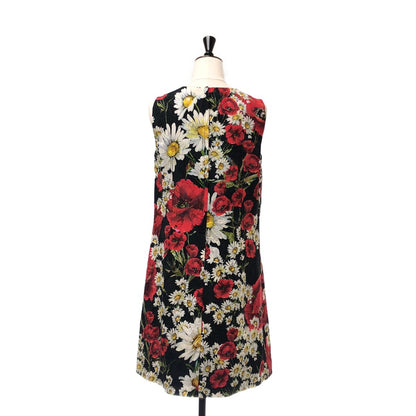 Dolce & Gabbana All Over Pattern Flower Jacquard Dress Silk Fully Lined 40 — view 6
