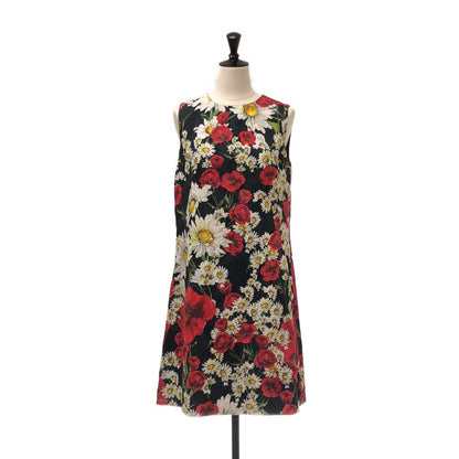 Dolce & Gabbana All Over Pattern Flower Jacquard Dress Silk Fully Lined 40 — view 2