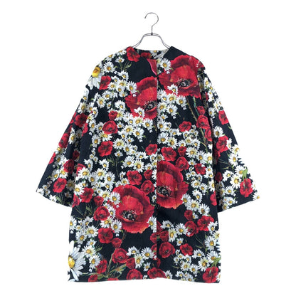 Dolce & Gabbana All Over Pattern Flower Jacquard Coat Silk Fully Lined 40 Black — view 5