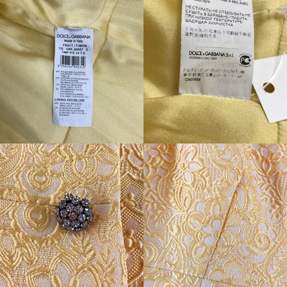 Dolce & Gabbana Flower Embroidery Decorative Buttons Coat Silk Fully Lining 40 — view 8