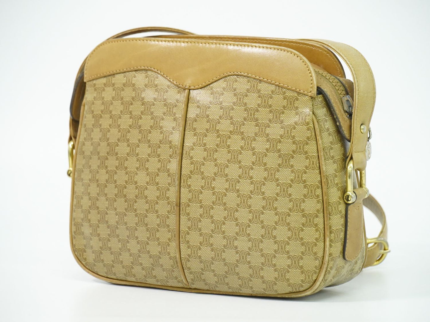Celine Macadam Shoulder Bag Pochette Brown — view 2