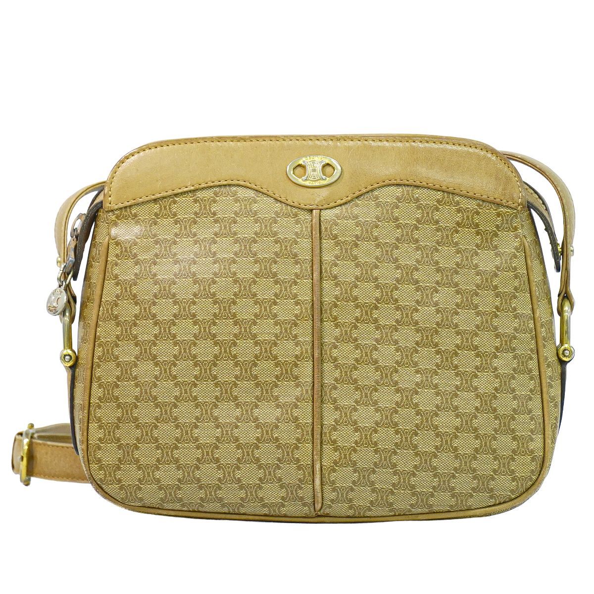 Celine Macadam Shoulder Bag Pochette Brown