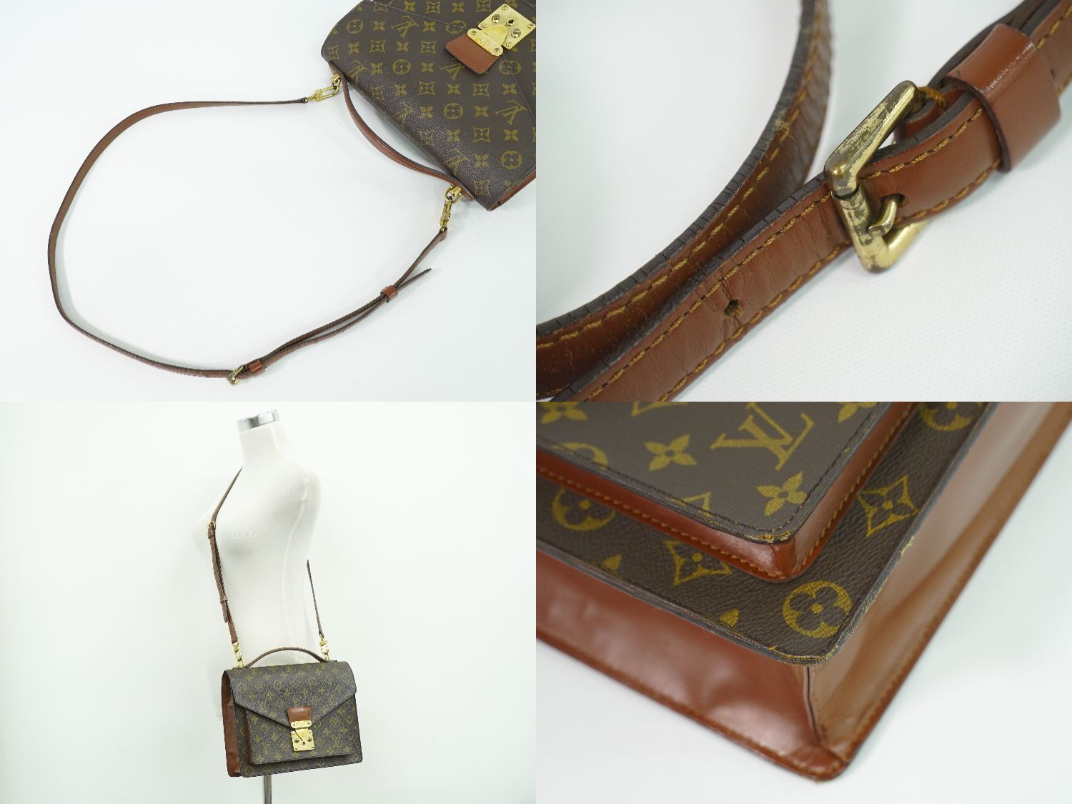 Louis Vuitton LV Monceau Monogram 2-Way Shoulder Bag Brown — view 6