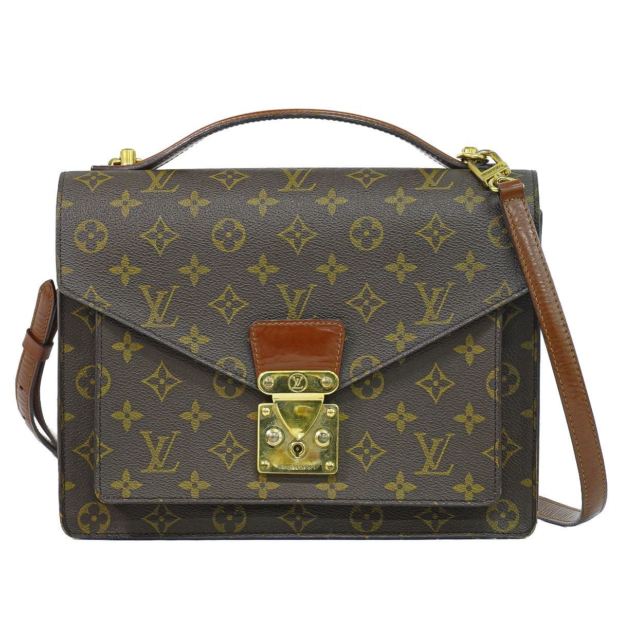 Louis Vuitton LV Monceau Monogram 2-Way Shoulder Bag Brown