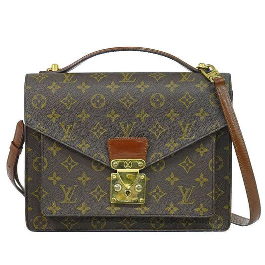 Louis Vuitton LV Monceau Monogram 2-Way Shoulder Bag Brown