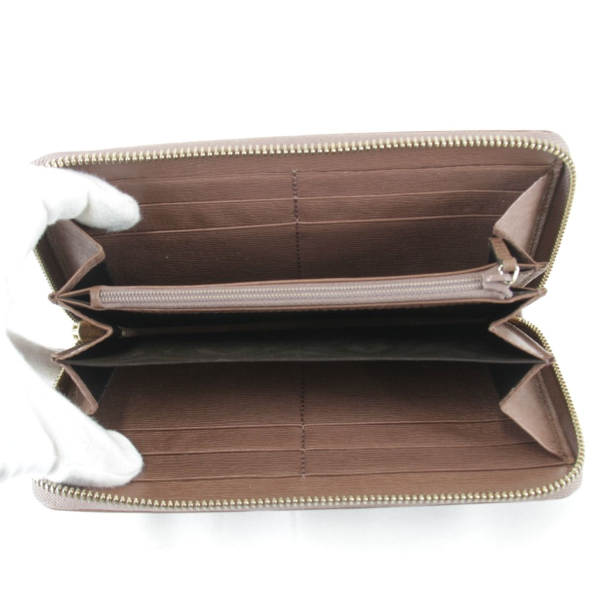 Gucci Interlocking Zip Around Wallet Leather Pink Gray — view 6