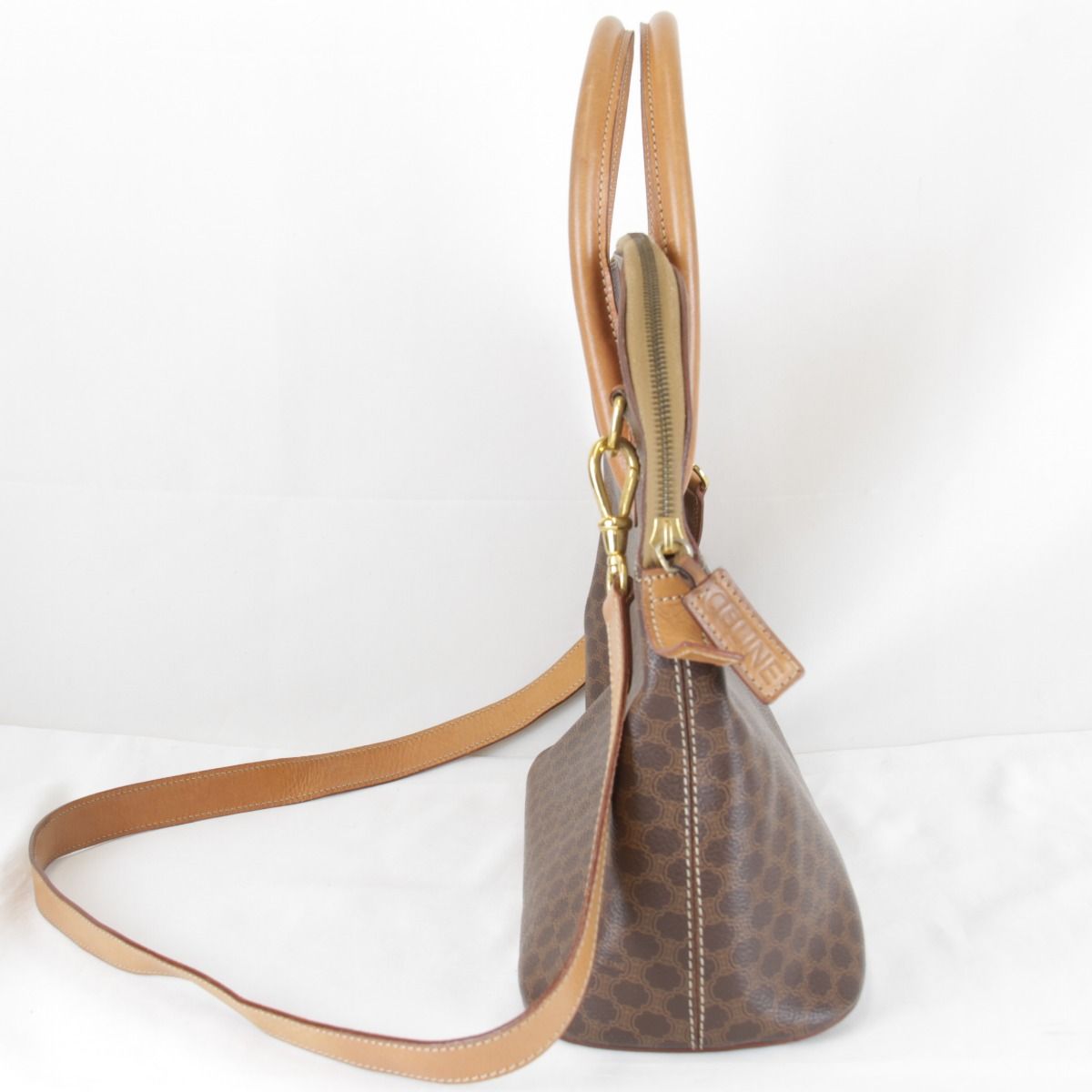 Celine Macadam 2-Way Shoulder Bag Leather Brown — view 3