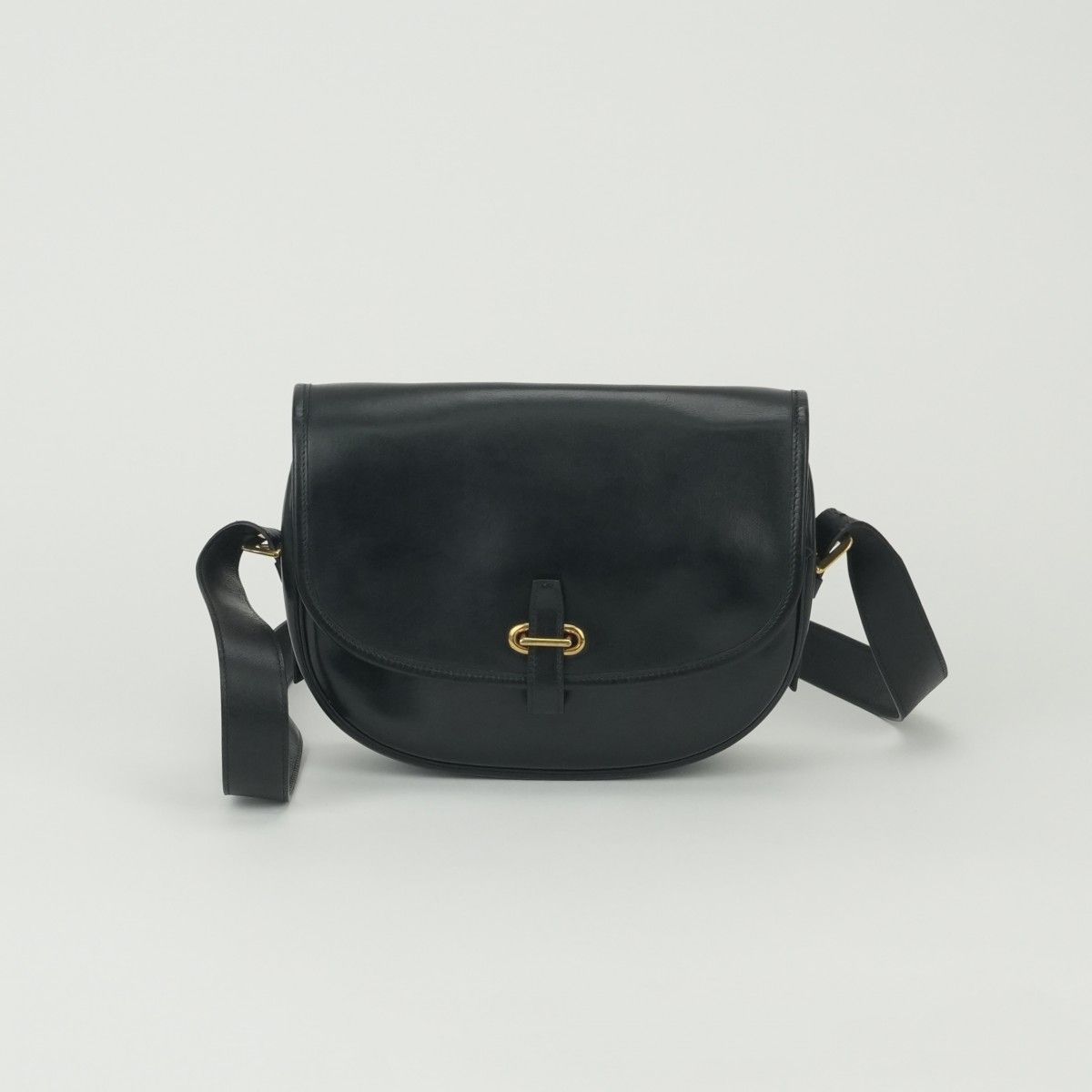 Hermes Bardo Golf Shoulder Bag Box Calf Noir Black Gold