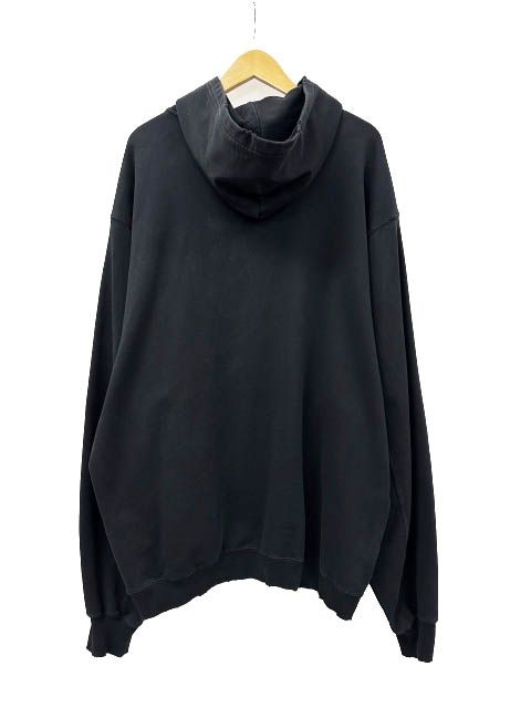 Balenciaga Destroyed Logo Print Hoodie Pullover Xxs Black — view 2