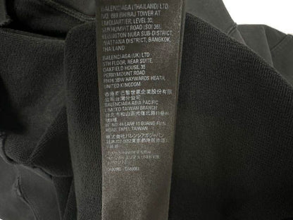 Balenciaga Destroyed Logo Print Hoodie Pullover Xxs Black — view 9