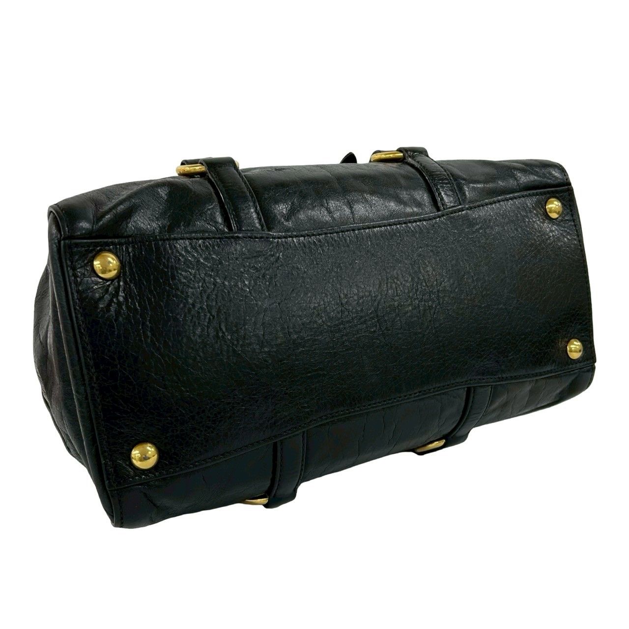 Miu Miu Logo Leather 2-Way Mini Tote Shoulder Bag Black — view 7
