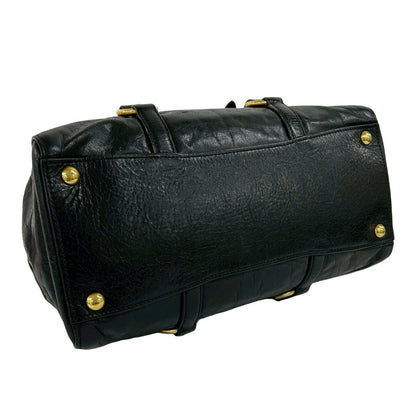 Miu Miu Logo Leather 2-Way Mini Tote Shoulder Bag Black — view 7