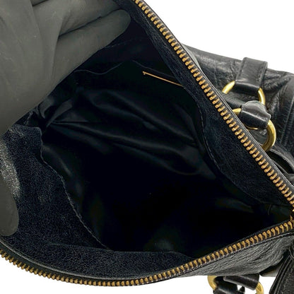 Miu Miu Logo Leather 2-Way Mini Tote Shoulder Bag Black — view 9