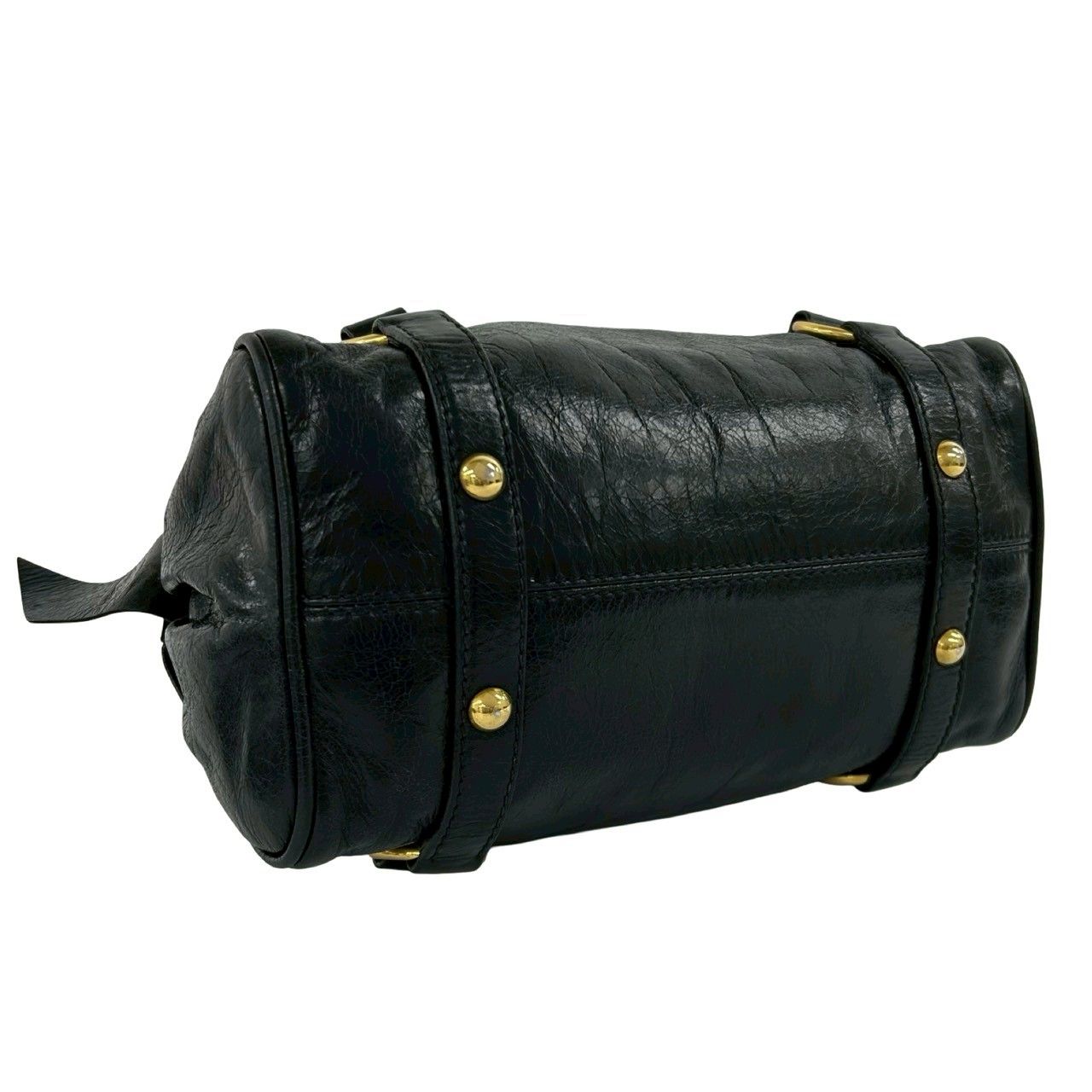 Miu Miu Logo Leather 2-Way Mini Tote Shoulder Bag Black — view 7
