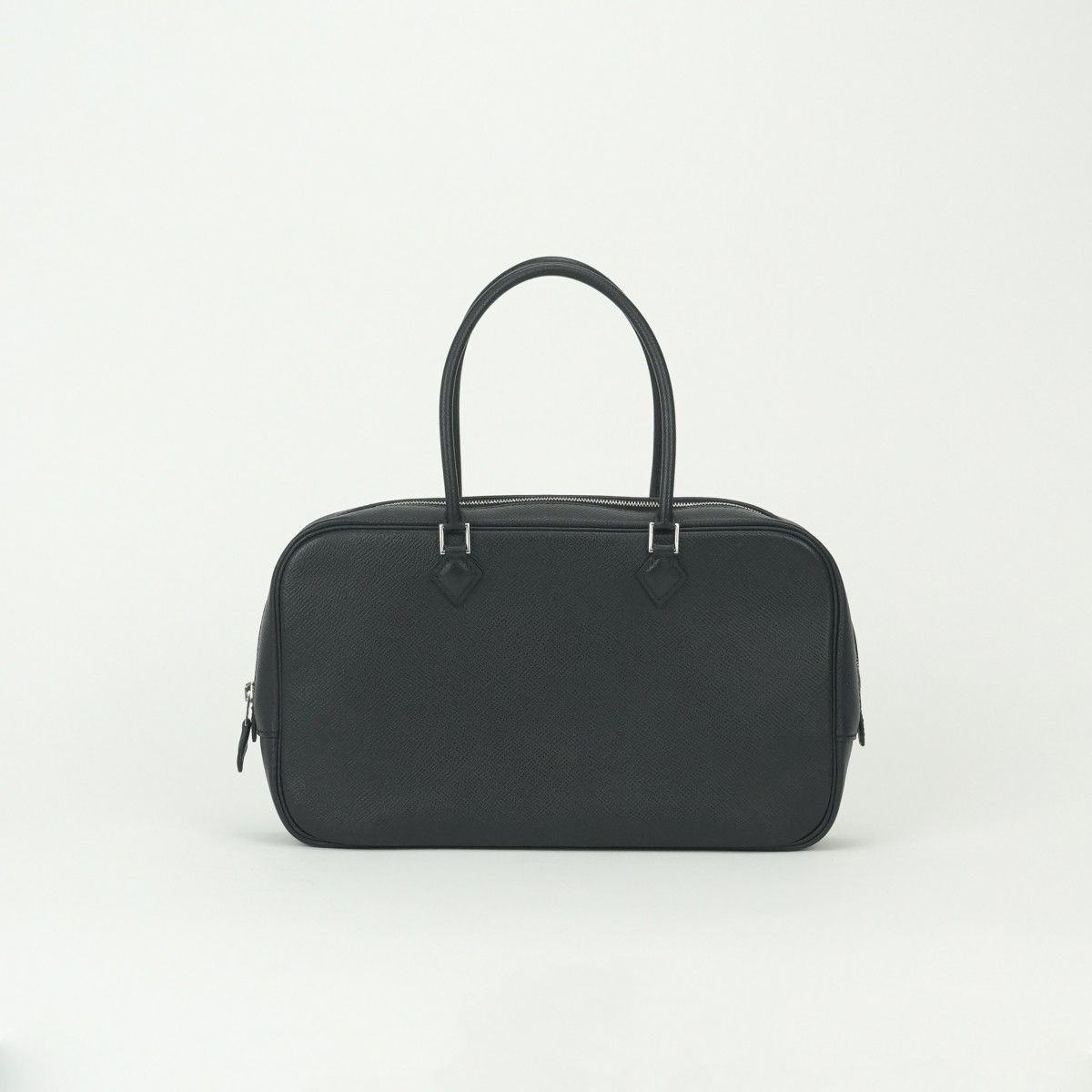 Hermes Plume Elan 28 Tote Epsom Noir Black Silver Veau Handbag