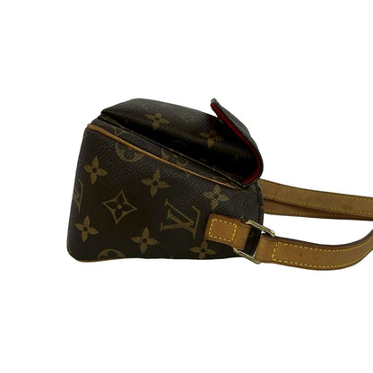 Louis Vuitton Vintage Viva Cite PM Monogram Leather Shoulder Bag Pochette Brown — view 6