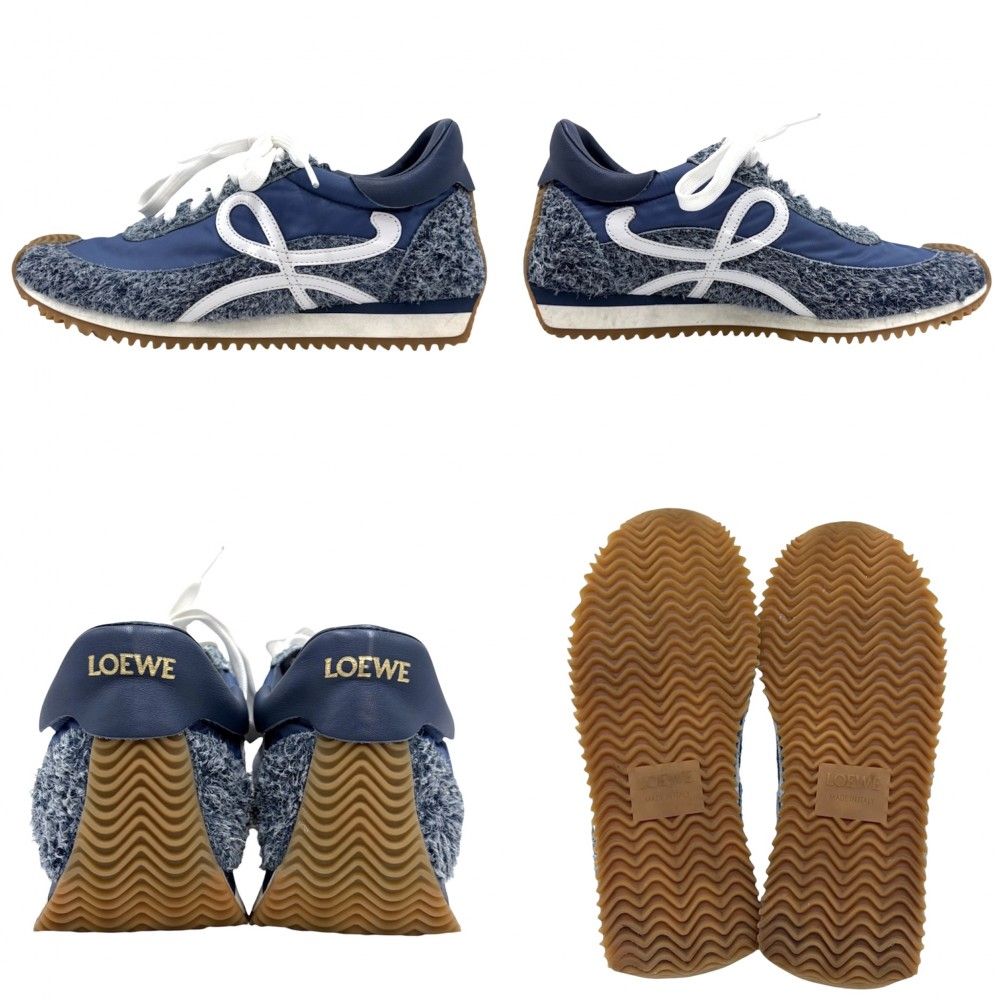 Loewe Sneakers Flo Runner Shoes Running 40 Nylon Suede Blue — view 2