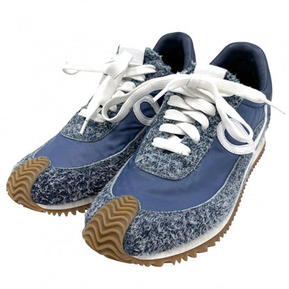 Loewe Sneakers Flo Runner Shoes Running 40 Nylon Suede Blue