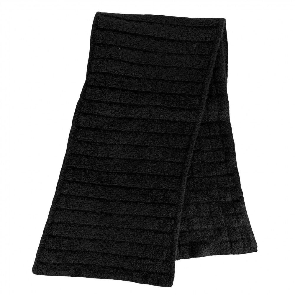 Chanel Scarf Check Knit CC Logo Cashmere Silk Polyamide Black — view 2
